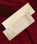 Simpla si eleganta - invitatie de nunta cu model floral, argintiu cu gri